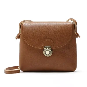 Vintage Litchi Grain Small Crossbody Bag for Women Retro Flap Square Handbag Metal Clasp Messenger Bag Casual Female Sling Purse