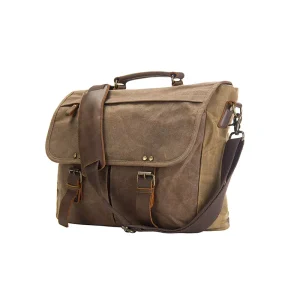 Vintage Men’s Handbag Canvas Satchel Briefcase Tote Bag with Shoulder Strap