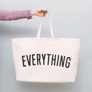 Vintage Oversized Heavy Duty Canvas Tote Bag Eco Friendly Cotton Grocery Bag Women Travel Summer Fashion Custom Printed Logo Bag