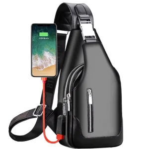 Vintage PU Leather Waist Chest Belt Bag Fanny Pack for Men Bum Bag Chest Pack Single Messenger Crossbody Fanny Pack