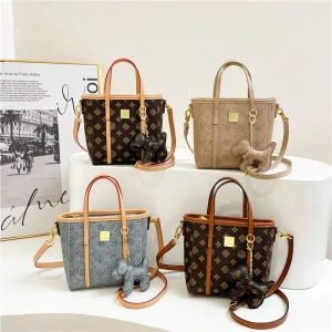 Vintage Printed Basket Shoulder Bag Hand Held Crossbody Women’s Bag Luxury Versatile Bucket Handbag