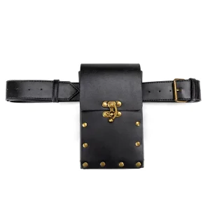 Vintage Rivet Waist Belt PU Leather Women Sling Pack Belt Sack Stock Waist Bags