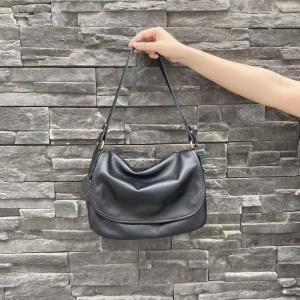 Vintage Soft Genuine Leather Shoulder Bag Women Large Slouchy Hobo Crossbody Satchel with Zipper for Daily Commute Travel