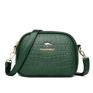 Vintage Women’s PU Leather Crossbody Flap Bag Soft Designer Messenger Purse Multi-Pockets Fashionable Winter Polyester Lady