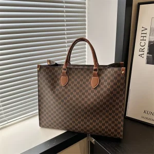 Vintage printed new style fashion simple large capacity handbag trendy hand held commuting women’s tote bag