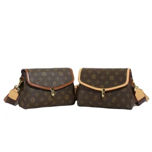 Vintage-style Ladies Messenger Bag Made of PU Material Square Bag