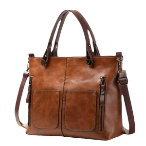 Vintage&Luxury Large Capacity PU Leather Ladies Crossbody Bag Tote Bag Women’s Handbag