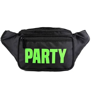 WOEN Black Canvas Waterproof Party Fanny Pack Waist Bag Zipper Closure Customized Size Multi Use Unisex Fashion Cell Phone