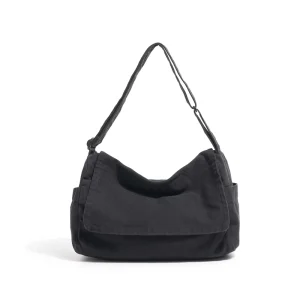 Water Wash Canvas Cross Body Bag Large Capacity Shoulder Bag Casual Versatile Handbag Travel Messenger Bag