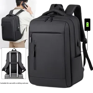 Waterproof Business Laptop Backpack with USB Charging Port for Men Travel Commute School Bag
