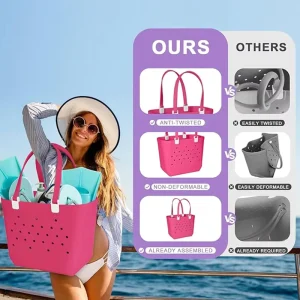 Waterproof EVA Beach Bag Lightweight & Durable Tote Solid Color All Seasons Outdoor Use