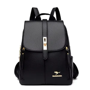 Waterproof High Quality PU Women’s Bag Travel Backpack Teenage Girls’ Shoulder Bag Large Capacity School Bag