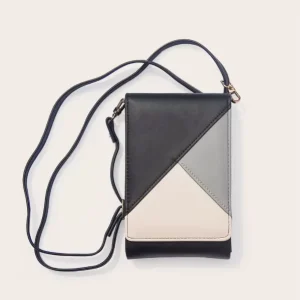 Waterproof Magnetic Closure Wide Shoulder Strap Black Small Crossbody Ladies Cell Phone Bag For Women PU Leather