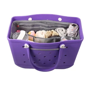Waterproof Open Two Handles Beach Bag Insert Divider Pouch Organizer Liner with Multiple Pockets Travel Seaside Storage