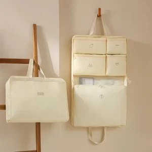 Waterproof Polyester Travel Multiple Inner Storage Bag Hangable Clothes Packing Organizer Set with Zipper Closure Trolley Sleeve