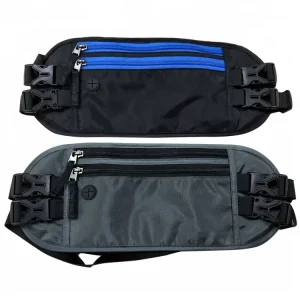 Waterproof RFID Zipper Closure Market Traders Travel Security Unisex Hidden Money Belt Waist Bag