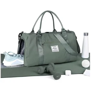 Waterproof Swimming Yoga Travel Duffel Sport Gym Tote Bag Womens Mens with Shoes Compartment and Wet Pocket