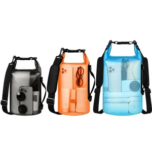 Waterproof Unisex Bucket Bag for Outdoor Activities Large Capacity PVC Material Semi Transparent 5L 40L Sizes Minimalist Design