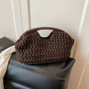 Weave Straw Shoulder Bags for Women Summer Luxury Designer Small Hand Bag Females Beach Bags Handbags and Purses