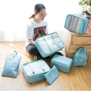 Weekend Outdoor Activities Travel Bag Organizer Polyester Clothes Storage Suitcase Kit with Underwear Shoes Storage Luggage Sets