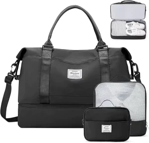 Weekender Duffel Bag Transparent Polyester Zipper Closure Travel Personal Item