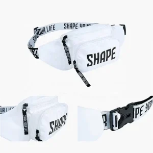 White Crossbody Belt Bag Hip Pack Fanny Pack Waist Belt Bag With Zipper Closure Custom Logo Print On Strap For Men Women