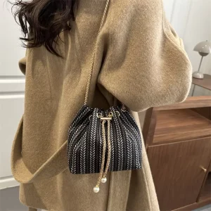 Winter Summer Lady Casual Personalized Bucket Bag Polyester Single Strap Shoulder Crossbody Women’s Fashionable New Design