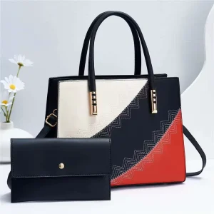 Woman Large Capacity Tote Bags Handbag Fashion Woman Leather Purse 2 Pcs Set Bag with Wallet Crossbody Bag
