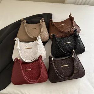 Woman New Woven PU Leather Bags Single Sling Bag Fashion Leather Flap Women Handbags