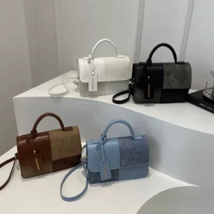 Woman’s Handbags Stitching Color Lady’s Shoulder Bags Fashion Woman’s Crossbody Bags