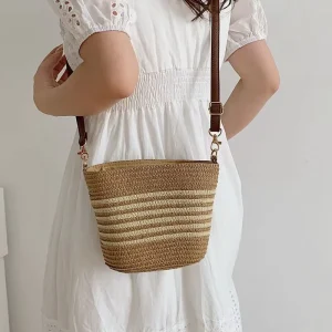 Women Bags Fashion Lady’s Crossbody Small Bag Straw Handbags Women’s Beach Shoulder Bag