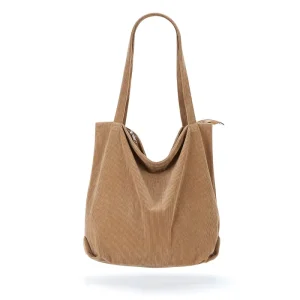 Women Corduroy Hobo Bag Two Packs Fancy Forest Large Zipper Tote Shoulder Bag