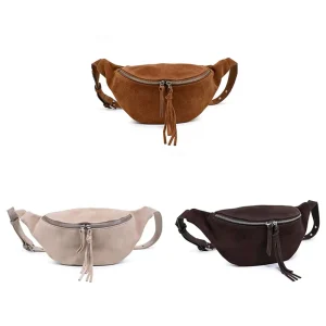 Women Custom Outdoor Suede Sling Crossbody Chest Purse Belt Fanny Pack Chest Bag