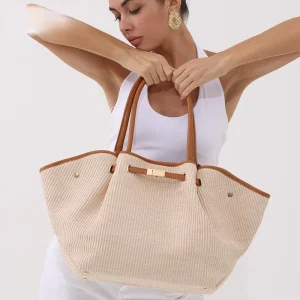 Women Designer Luxury Summer Fashion Dumpling Beach Bag Portable Large Capacity Tote Bag Hand Woven Straw Bag