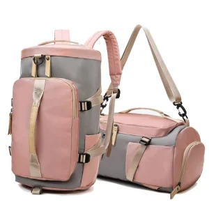 Women Fitness Sport Duffle Bag Convertible Gym Backpack Duffle Bag Multifunction Outdoor Travel Bag with Shoe Pocket