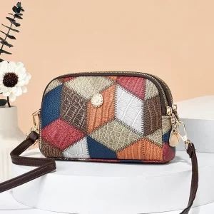 Women Hand Bags PU Leather Lady Crossbody Trend Ladies Bags with Zipper Color Strap