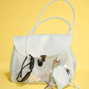 Women Jelly Bag TPU Tote Handbags Clear Bag Large Waterproof Shopping Bag Satchel Transparent Handbag