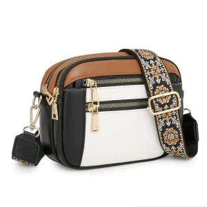 Women Leather Cross Body Purses Cute Pu Crossbody Bags for Women Vegan Leather Purses Small Shoulder Handbags with Wide Strap