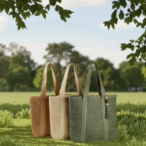 Women Natural Straw Tote Handbag Summer Sling Straw Beach Bag Elegant Ladies Commute Casual Fashion Retro Tote Bag