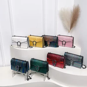 Women Shoulder Bags Thick Chain Quilted Purses and Handbags Crossbody Square Hand Bags