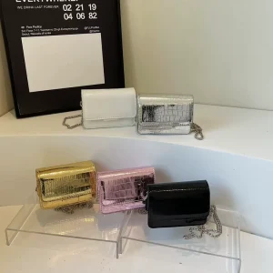 Women Shoulder Handbags Stone Pattern PU Leather Trend Designer Chain Hasp Bags Coin Purse Mini Single Square Shoulder Bag