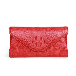 Women Small Genuine Leather Crocodile Handbag Women’s Alligator Skin Leather Clutches Purse Crossbody Shoulder Bag Evening Bags