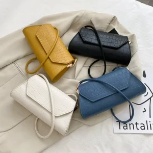 Women Solid Color Stone Pattern Clutch Purse Women Hand Bags Leather Underarm Bag Shoulder Bags for Ladies