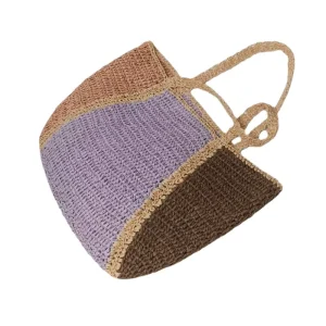 Women Straw Woven Bag Handcrafted Rice Straw Paper Bag Summer Beach Bags