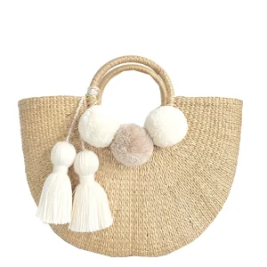 Women Summer Natural Straw Bag Straw Beach Tote Bag