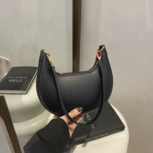 Women Travel Waterproof Elegant Crescent Purse and Handbags PU Leather Evening Bags Shoulder Bag