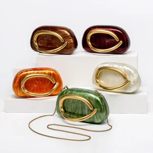 Women’s Acrylic Evening Bag Light Luxury Cross-Border Foreign Trade for Socialite Wedding Party Polyester Lining