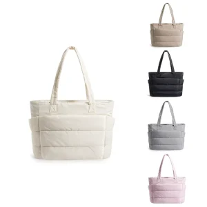 Women’s Bag Large Capacity Solid Color Tote Bag Versatile Handbag for Commuter Work Student Class Shopping Bag