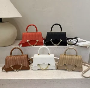 Women’s Bags PU Simple Stone Pattern Single Strap New Style Fashionable All-Match Shoulder Crossbody Bags