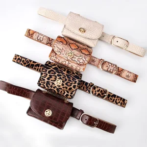 Women’s Belt Fashion Leopard Belt Bag Mini Chain Bag Fashion Versatile Clothing Waist Bag